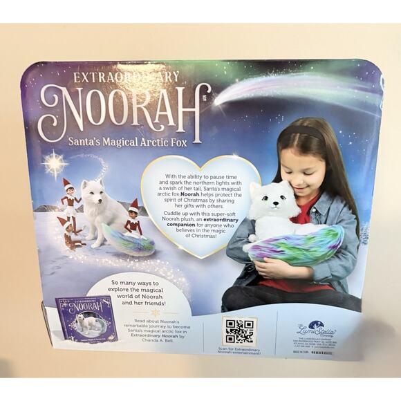 NEW Elf Pets Extraordinary Noorah Arctic Fox Plush Northern Lights Tail Santa’s - Picture 2 of 2